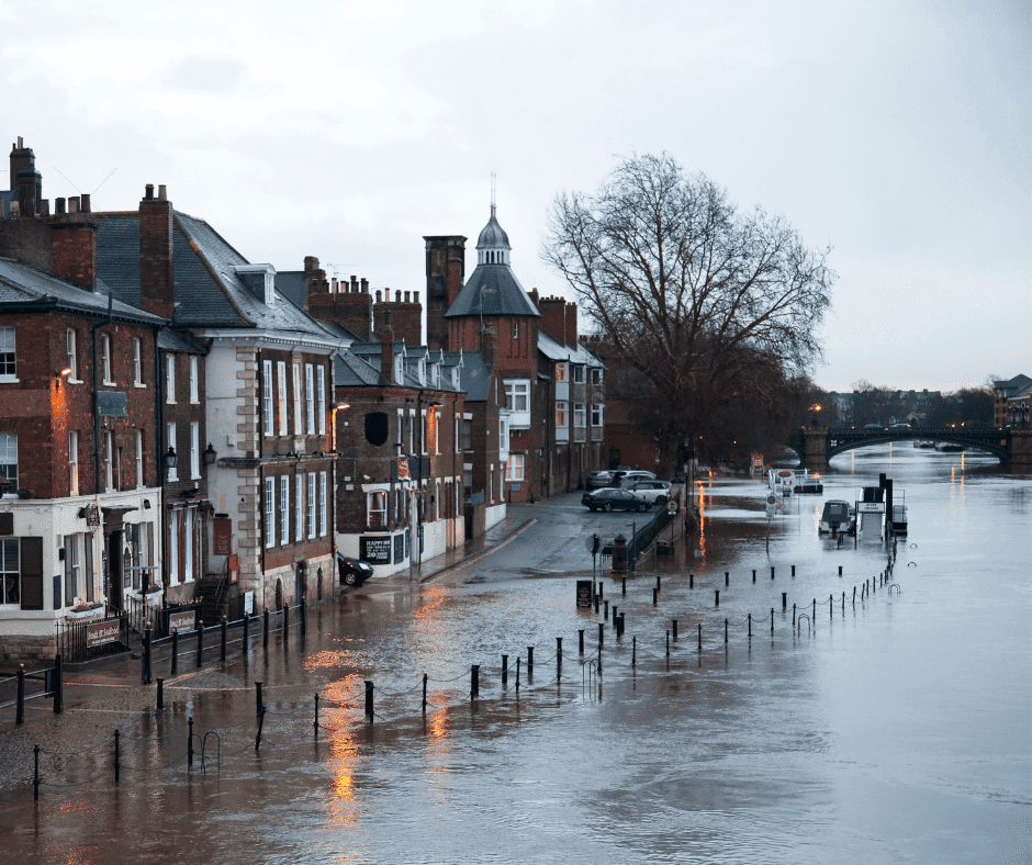 Flooded town